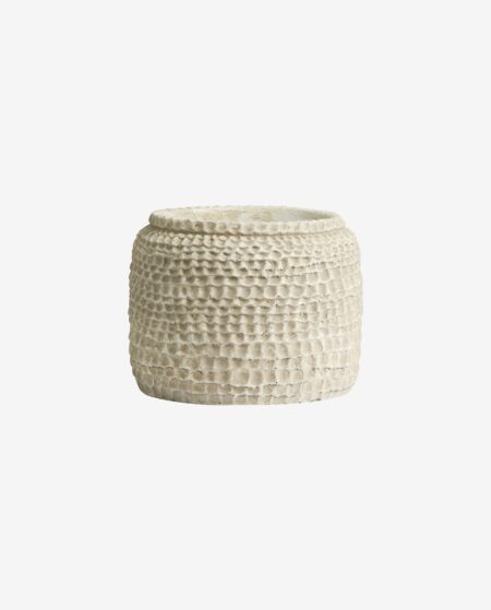 Nordal - AOBA krukke, L, cement - hvid - Ø21 Ã H18 cm